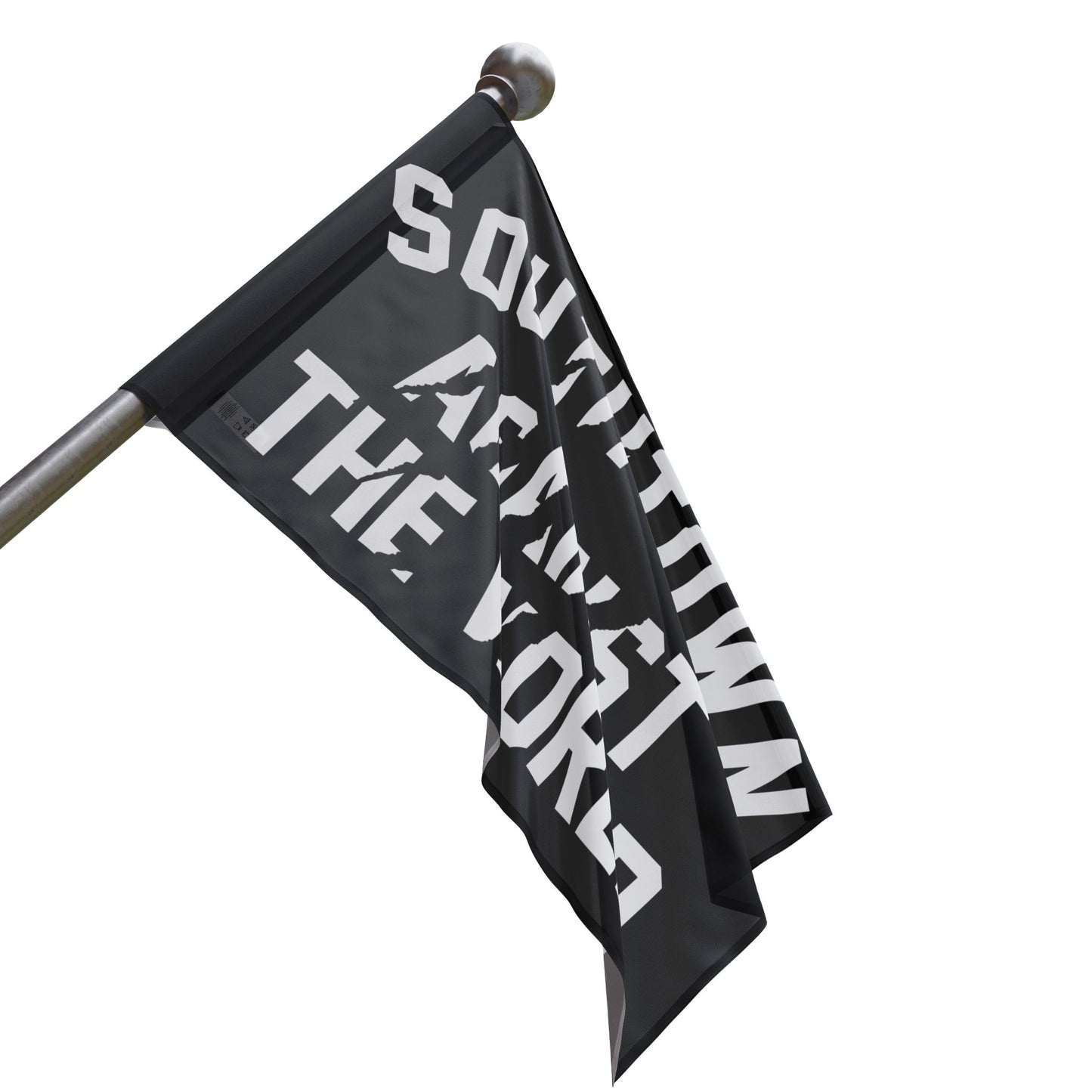 Southtown Against The World Flag — Bold Black & Gray Decorative Banner