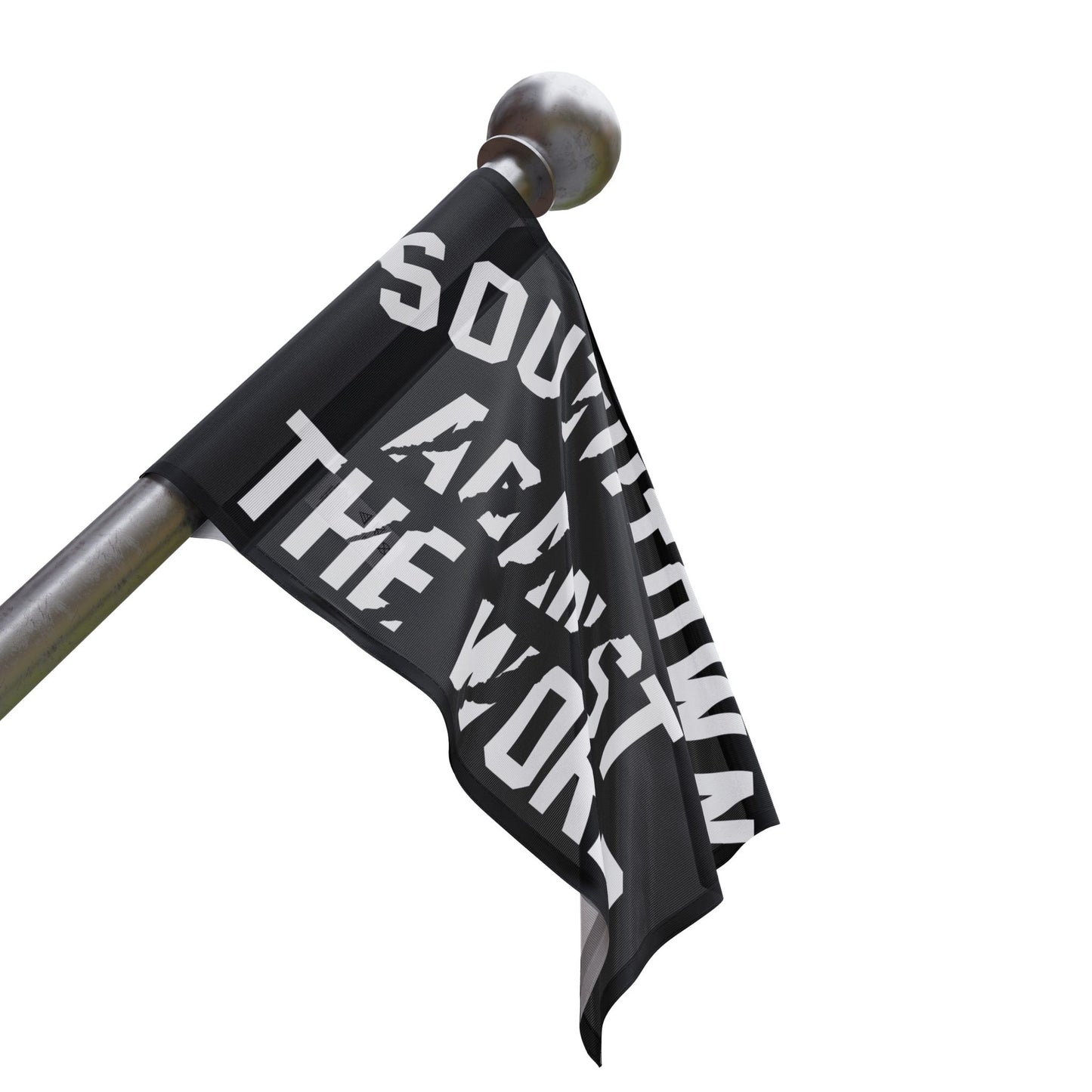 Southtown Against The World Flag — Bold Black & Gray Decorative Banner
