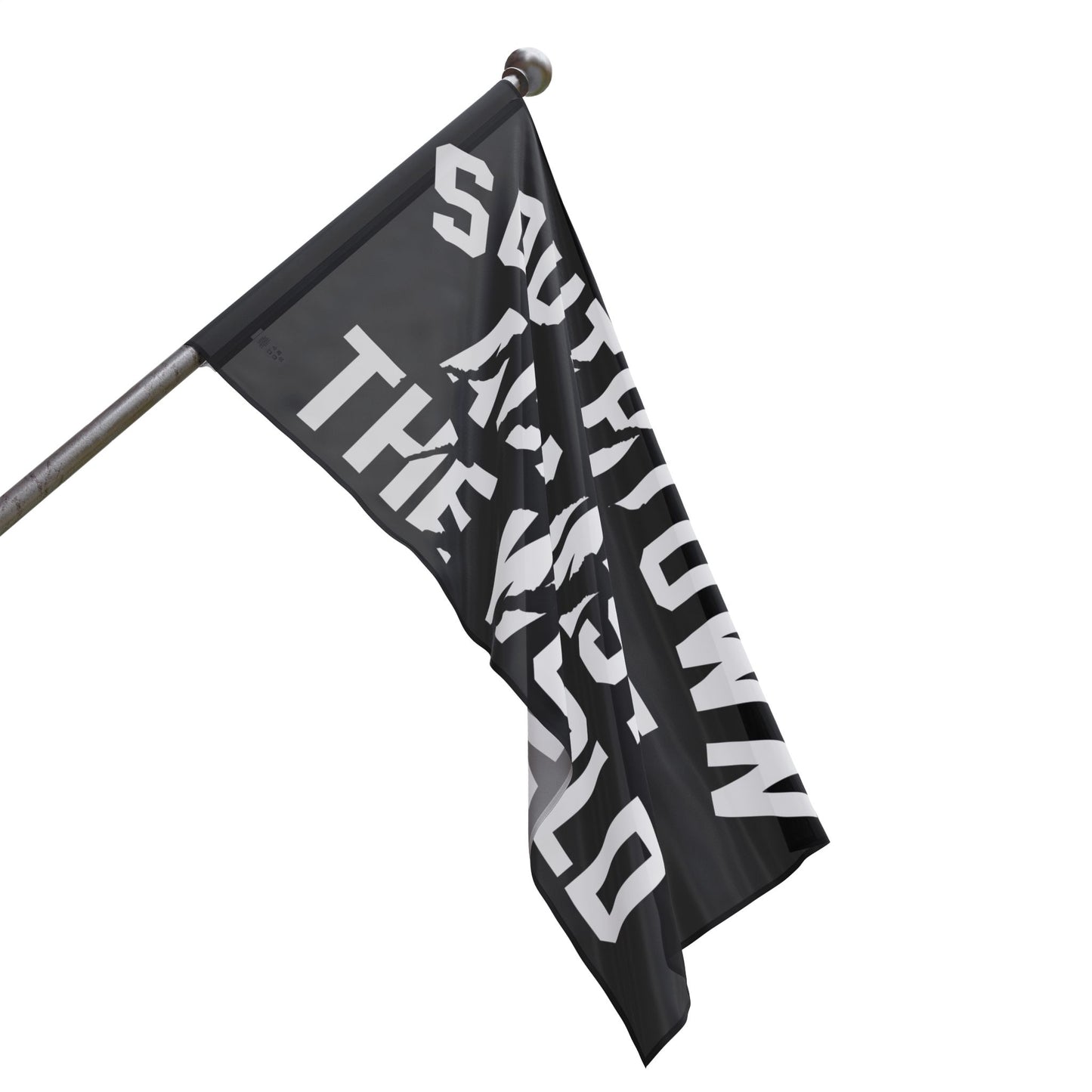 Southtown Against The World Flag — Bold Black & Gray Decorative Banner